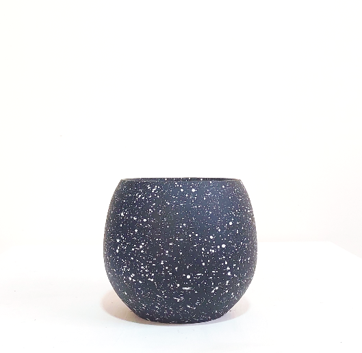 Black Terrazzo Decorative Plant Pot 0