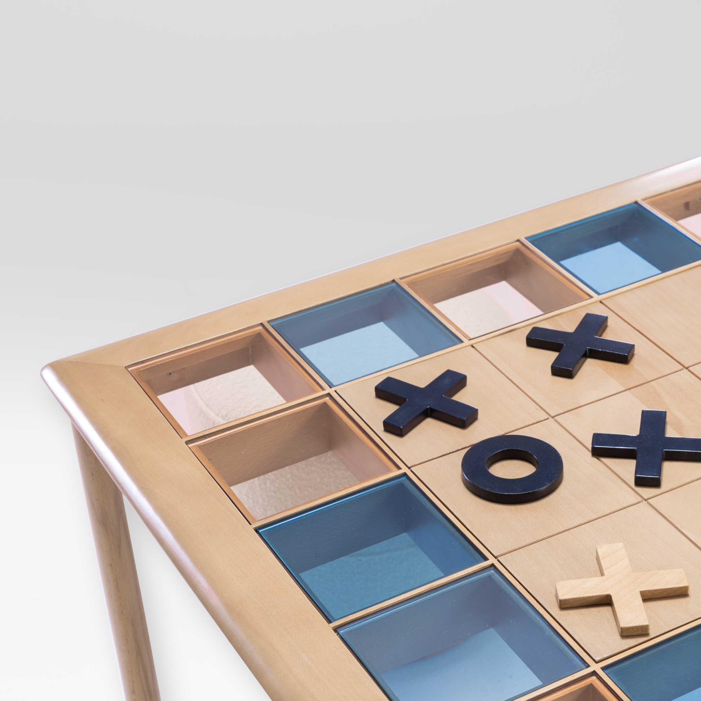 XO Multi-Game Beech Veneer Table With Tinted Glass 2
