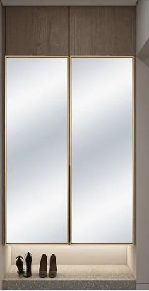 Compact Mirrored Wardrobe - 100 cm 0