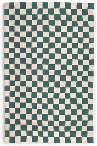 Andy Teal & White Tufted Rug 0