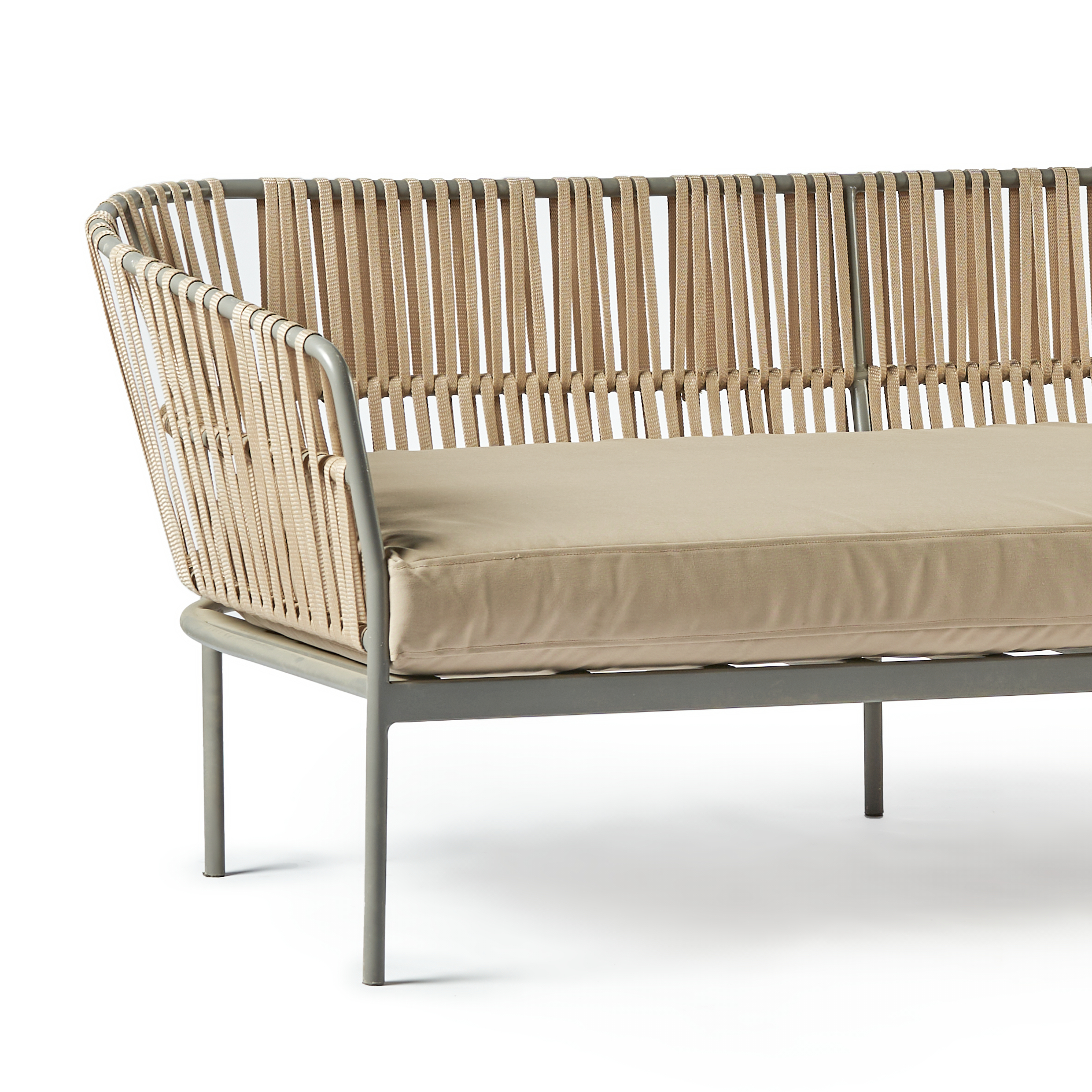 كنبة 3 مقعد تصميم حبال وأرجل معدن 2