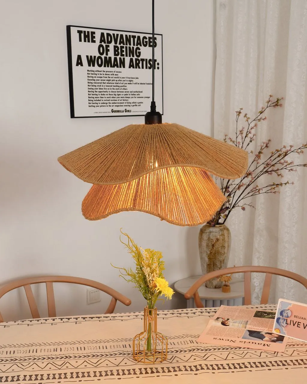 Burlap Ceiling Lamp - ARKC026 4