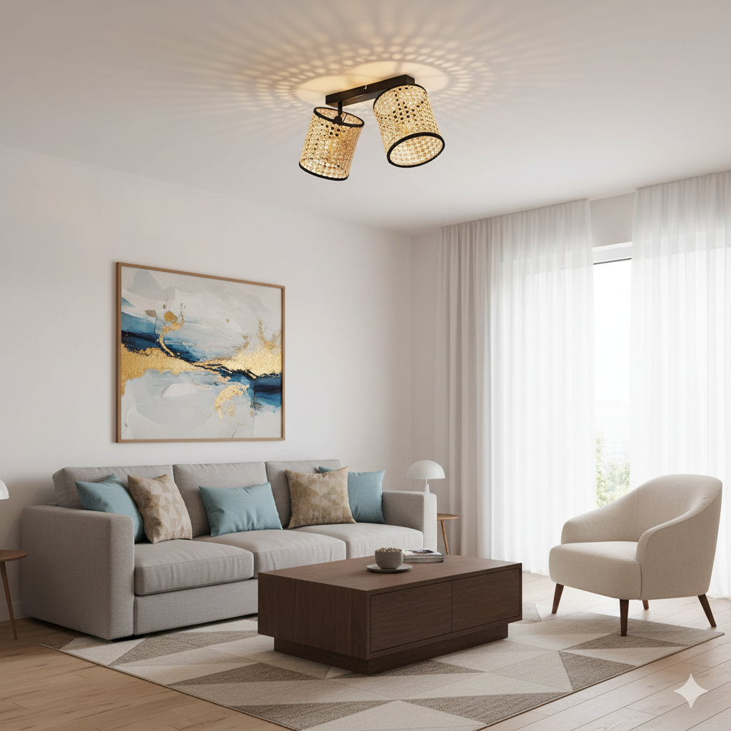 Beige and Black Ceiling Lamp -YL1146 1
