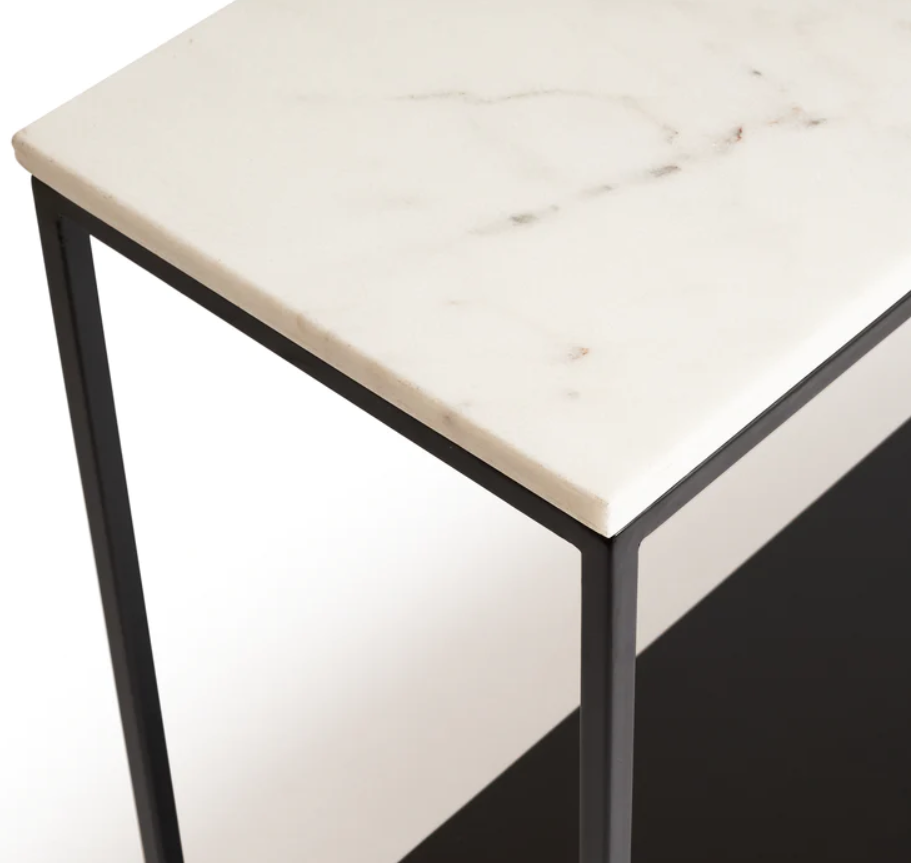 Black Metal Console with Marble Top 2