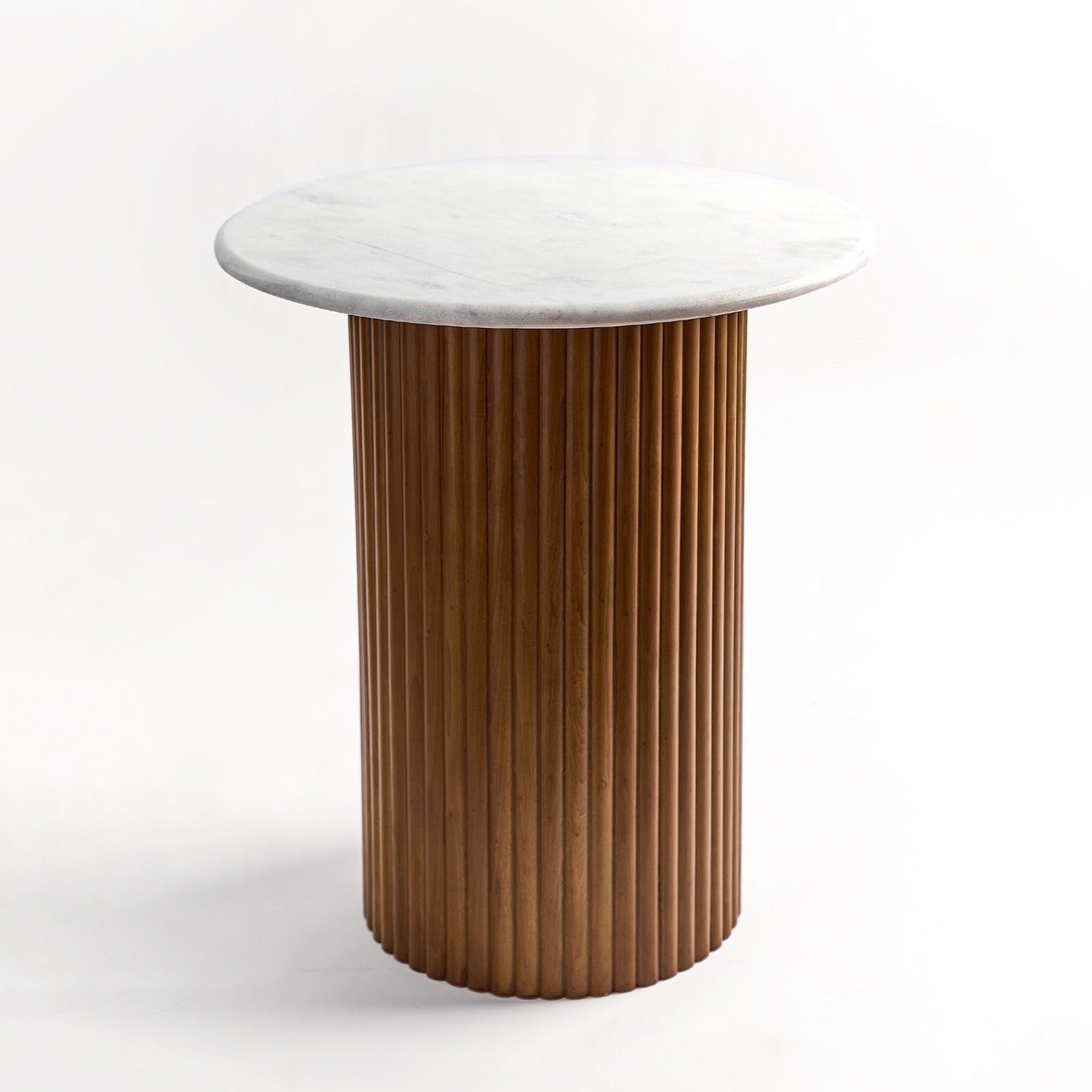Tall Lanes Marble Top - Side Table - Carrara - Round 0