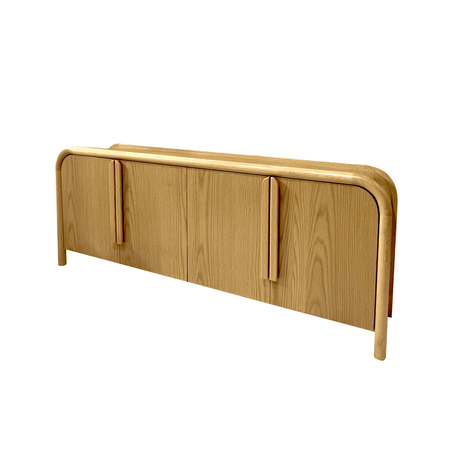 Curva Minimalist Wooden TV Unit - Rounded Edges Design 2