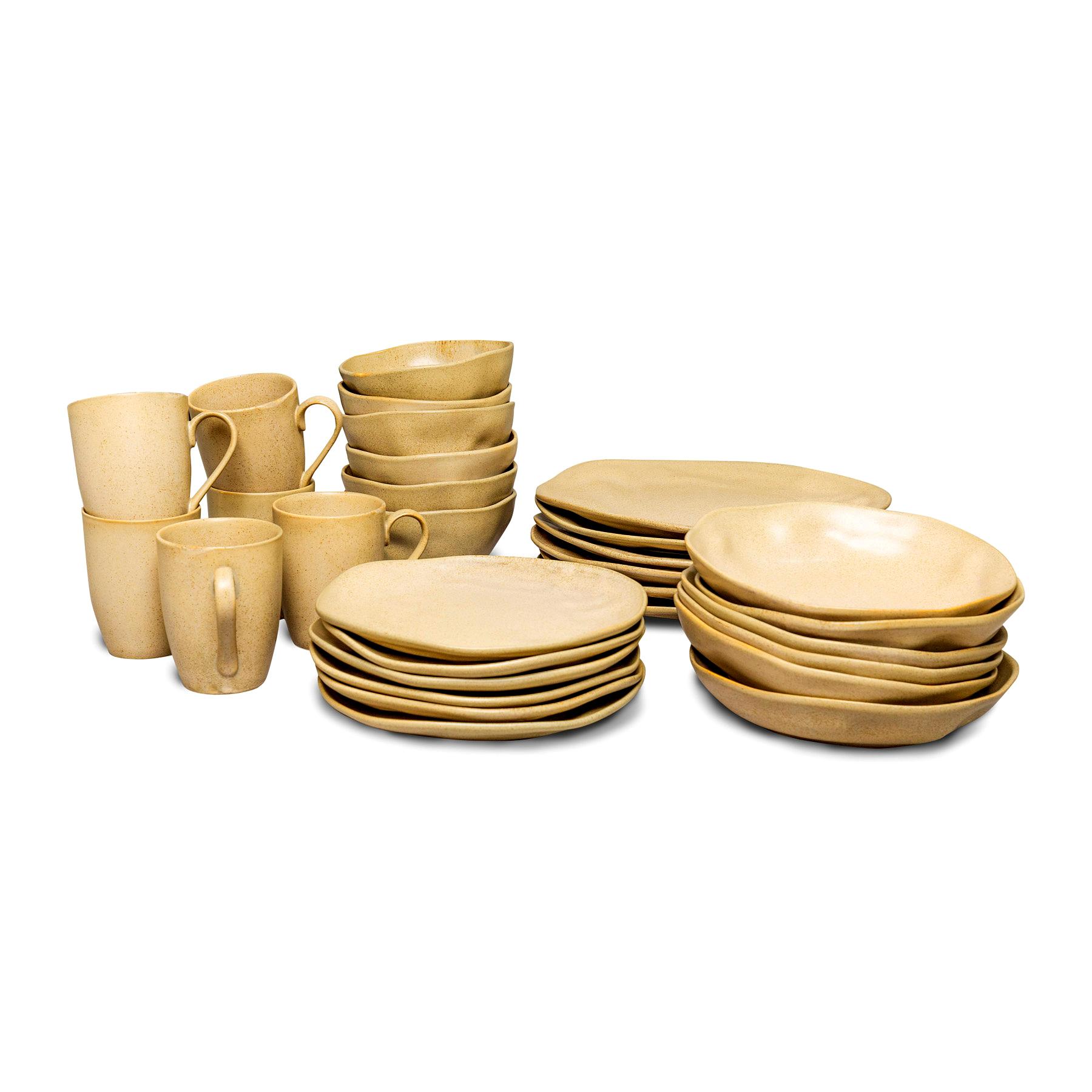 Organic Beige Stone Dinnerware Set 0