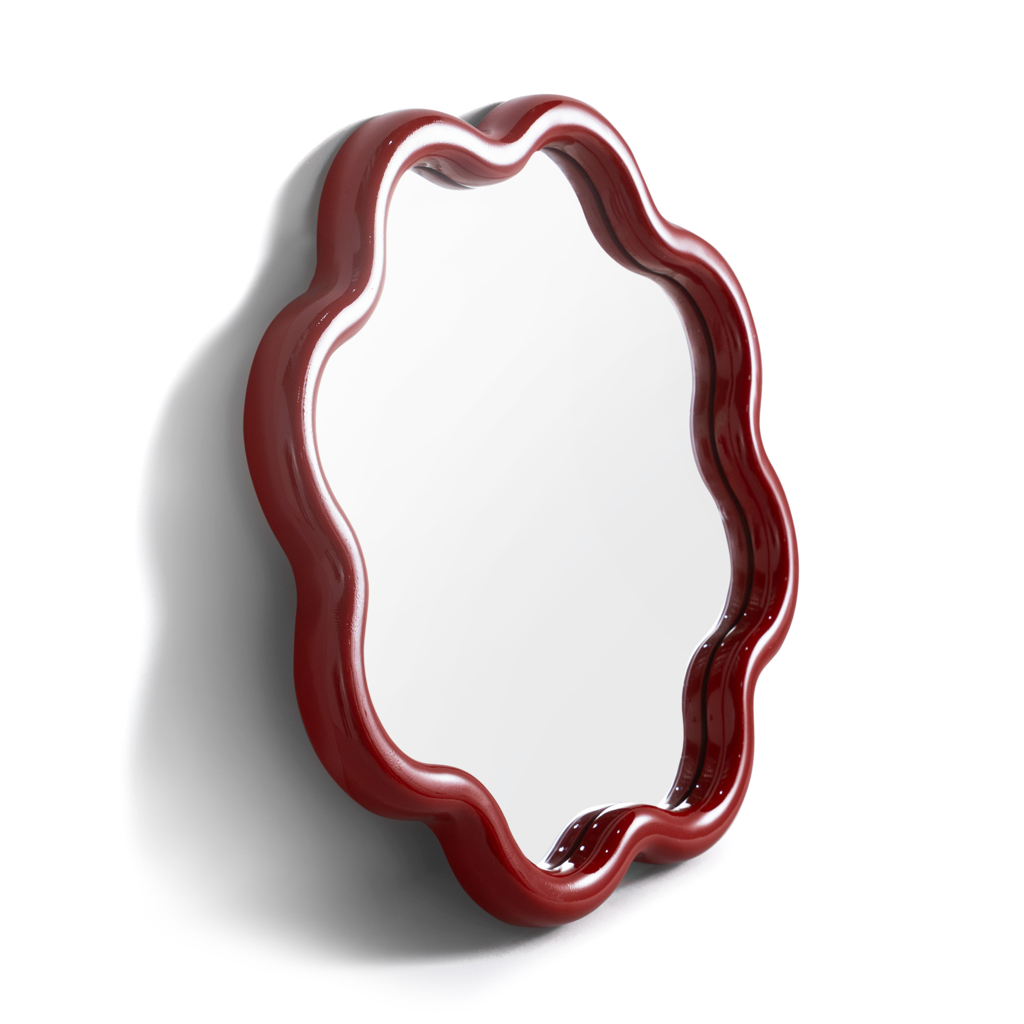 Flora Curvy Red Frame Mirror – Bold Design for Vibrant Interiors 1