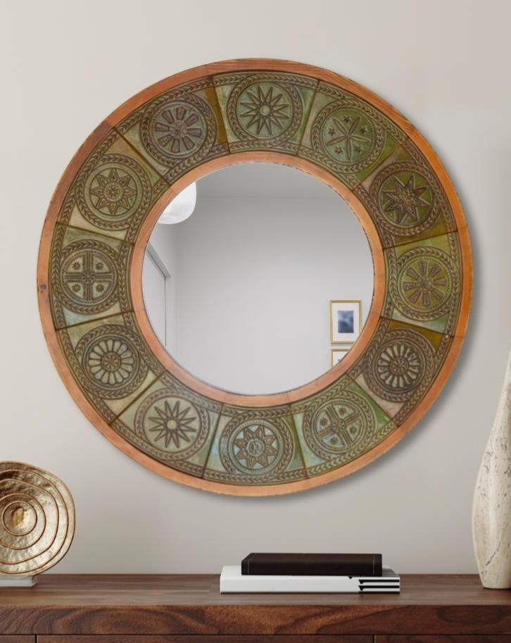 Aghrew Ceramic Mirror with Wooden Frame  5
