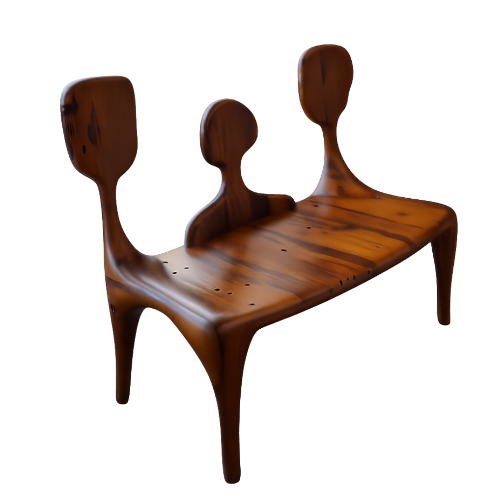 Efreshli | The Triple Bench – Flanakat Wood Sculptural Seating
