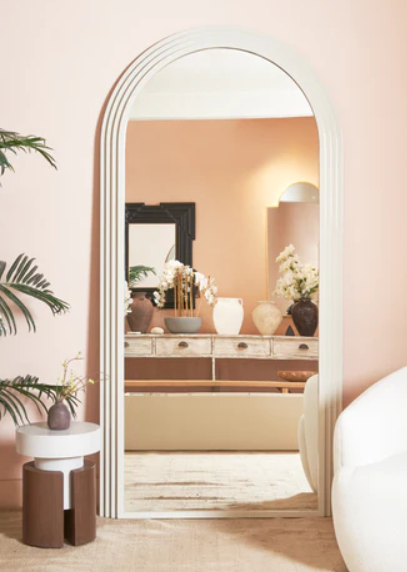 Danni Art Deco Arch Mirror With Neutral Frame Finish 2