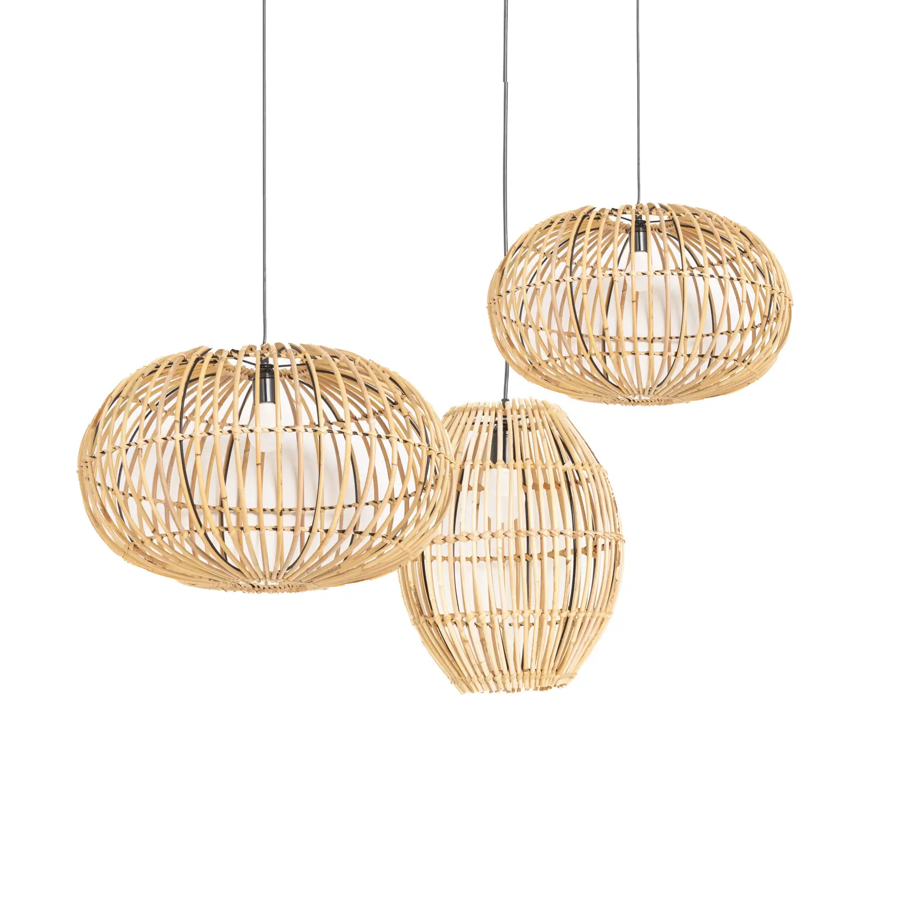 Set of 3 Bamboo Pendants 0