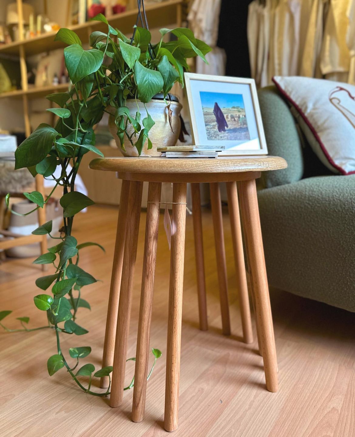 Ray Side Table - Oak Wood - Round Top 0