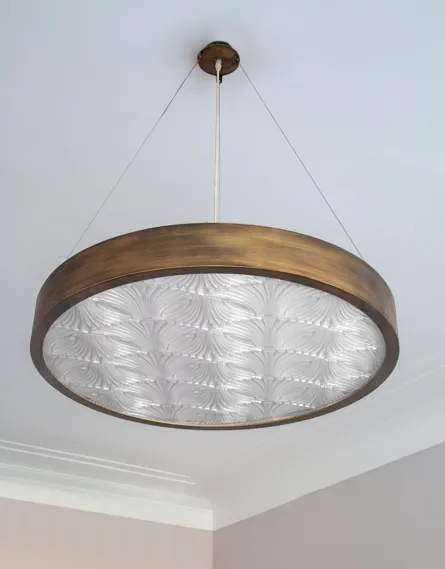 Edfu Disc Light - Antique Gold. - Flower Pattern. 1