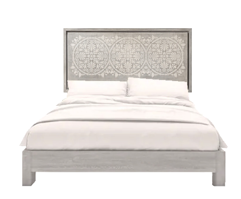 Warda Bed With Patterned Headboard 160 cm 0