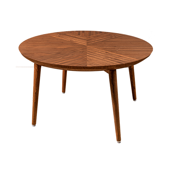 Geo Light Coffee table - Round Shape With Walnut Veneer 0