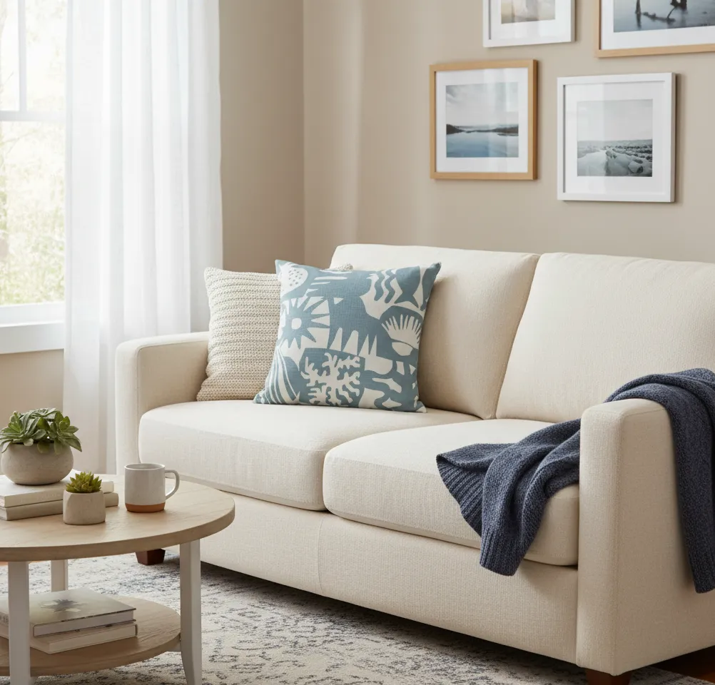 وسادة الوادي بطباعة يدوية من الكتان 1