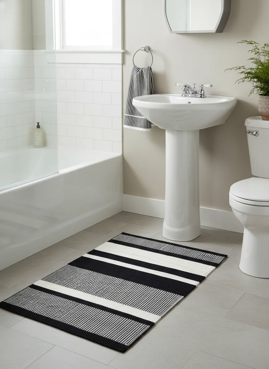 Black Hues Bath Mat 1