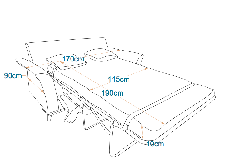 Linz Sofa Bed - Fully Upholstered 2