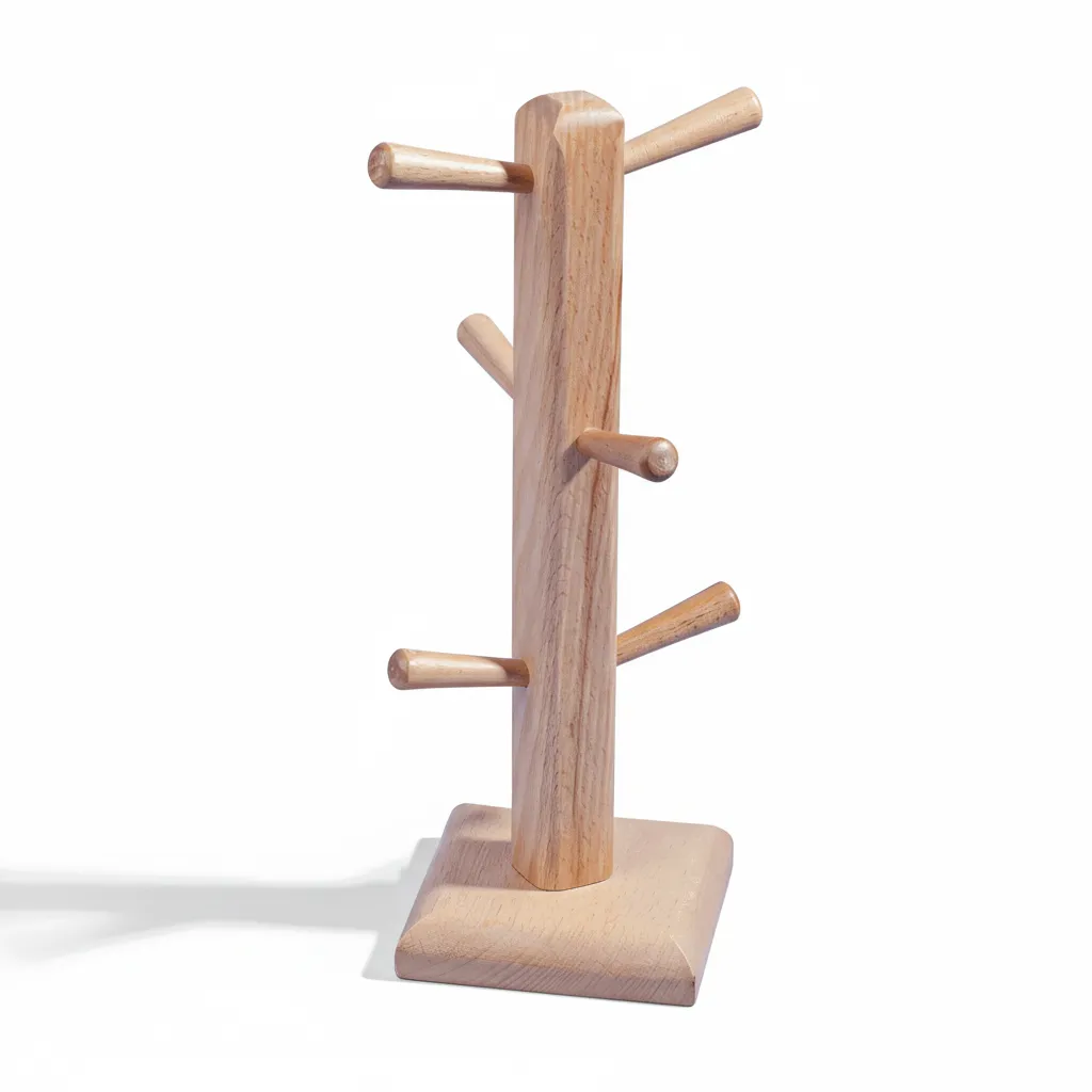 حامل أكواب خشبي