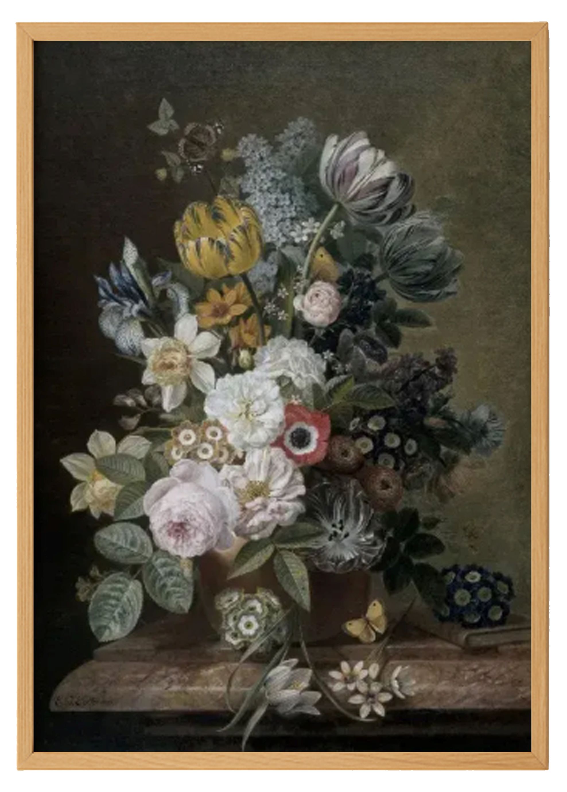 Classic Painting Flower Vase Print 0