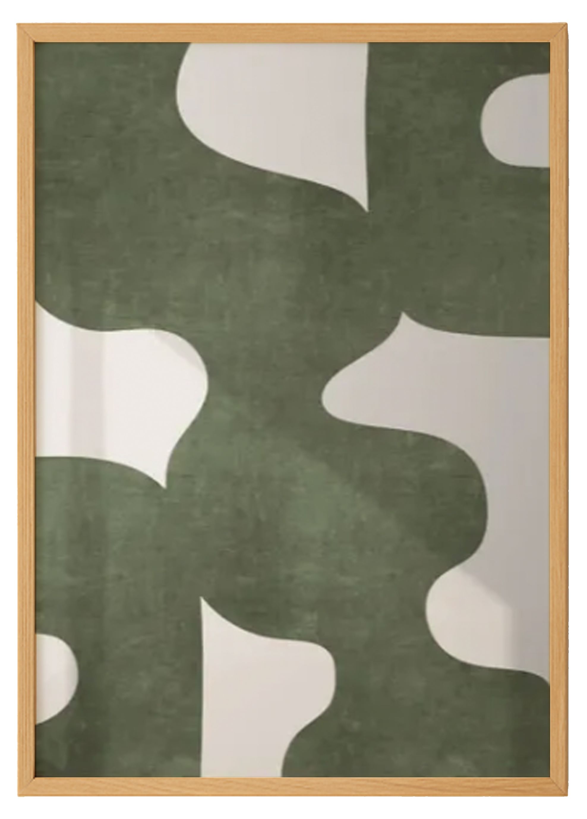 Green & Beige  Abstract Print 0