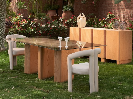 Bask Oak Veneer Dining Table 0