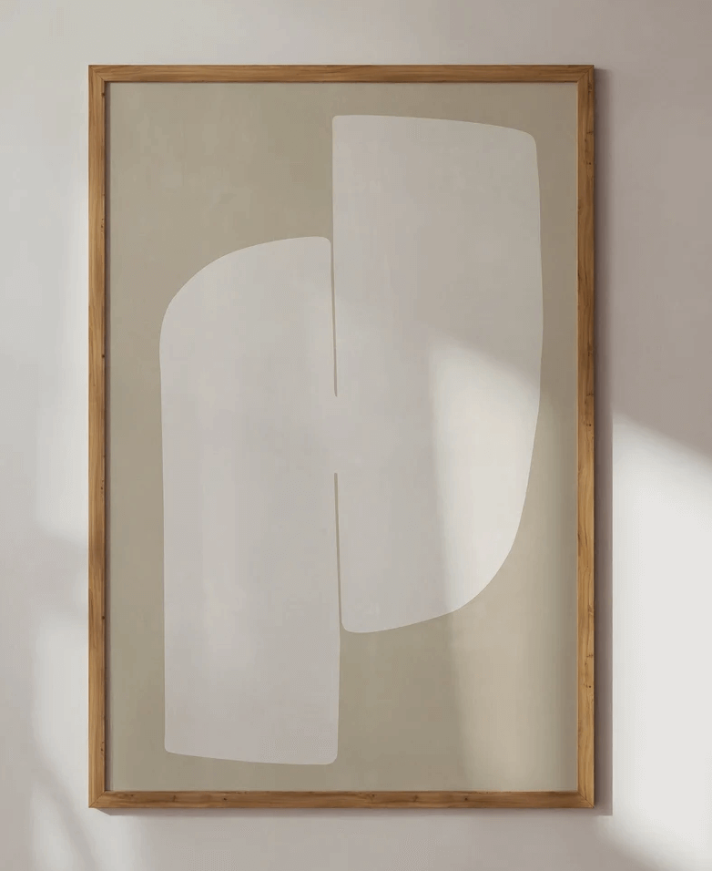 Beige and White Modern Abstract 0