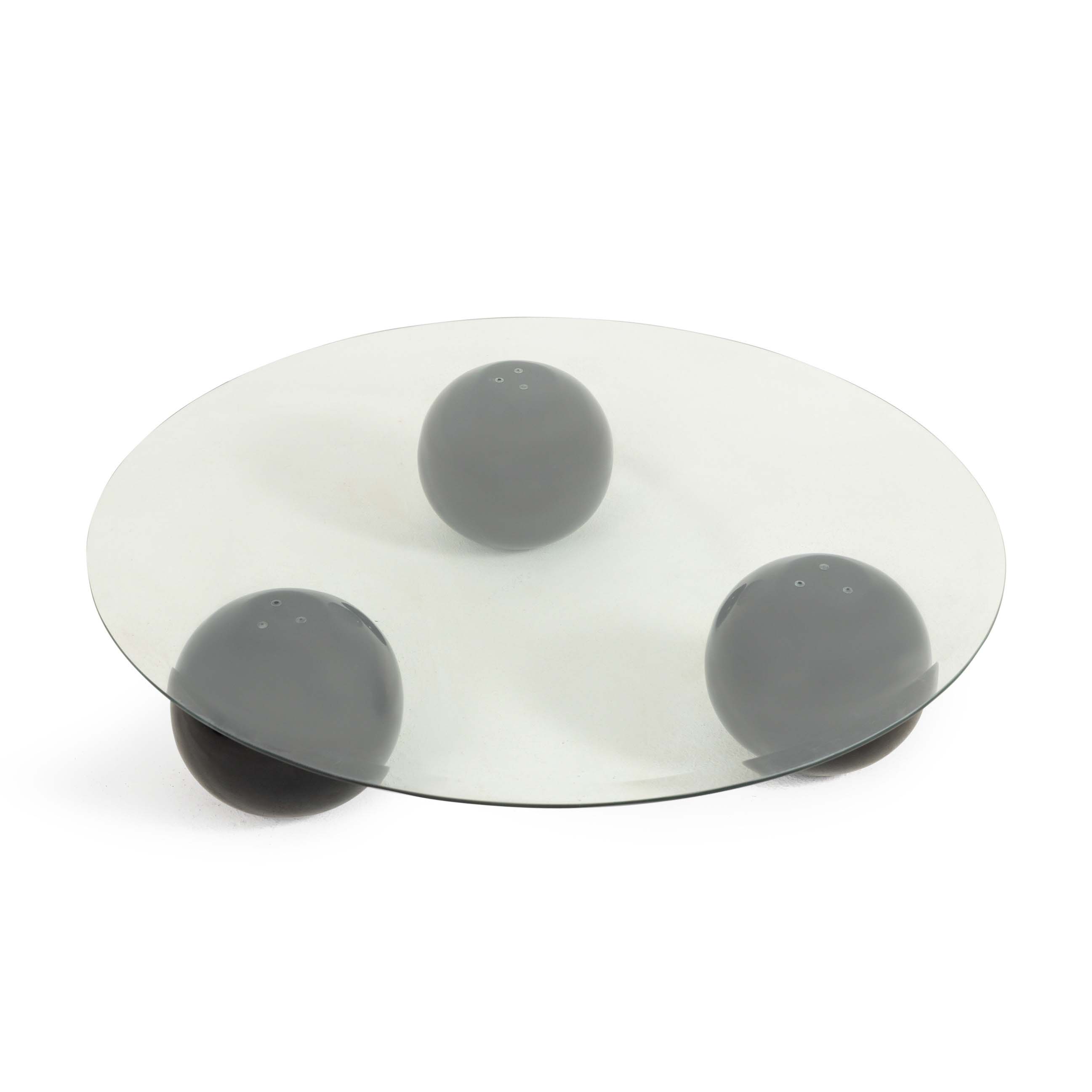 Bubbles Fiberglass Coffee Table With Glass Top 1