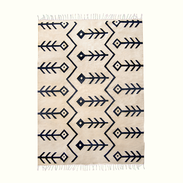 Hayat Handwoven Wool Rug – Wool on Cotton Base With Bold Tribal Patterns 0