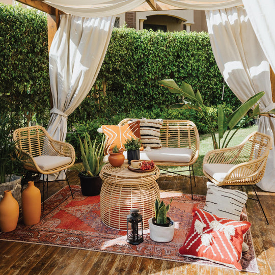 Lanta Bamboo 2 Seater Outdoor Sofa 1