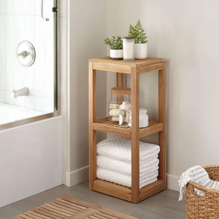 Wooden Bathroom Storage Unit 1