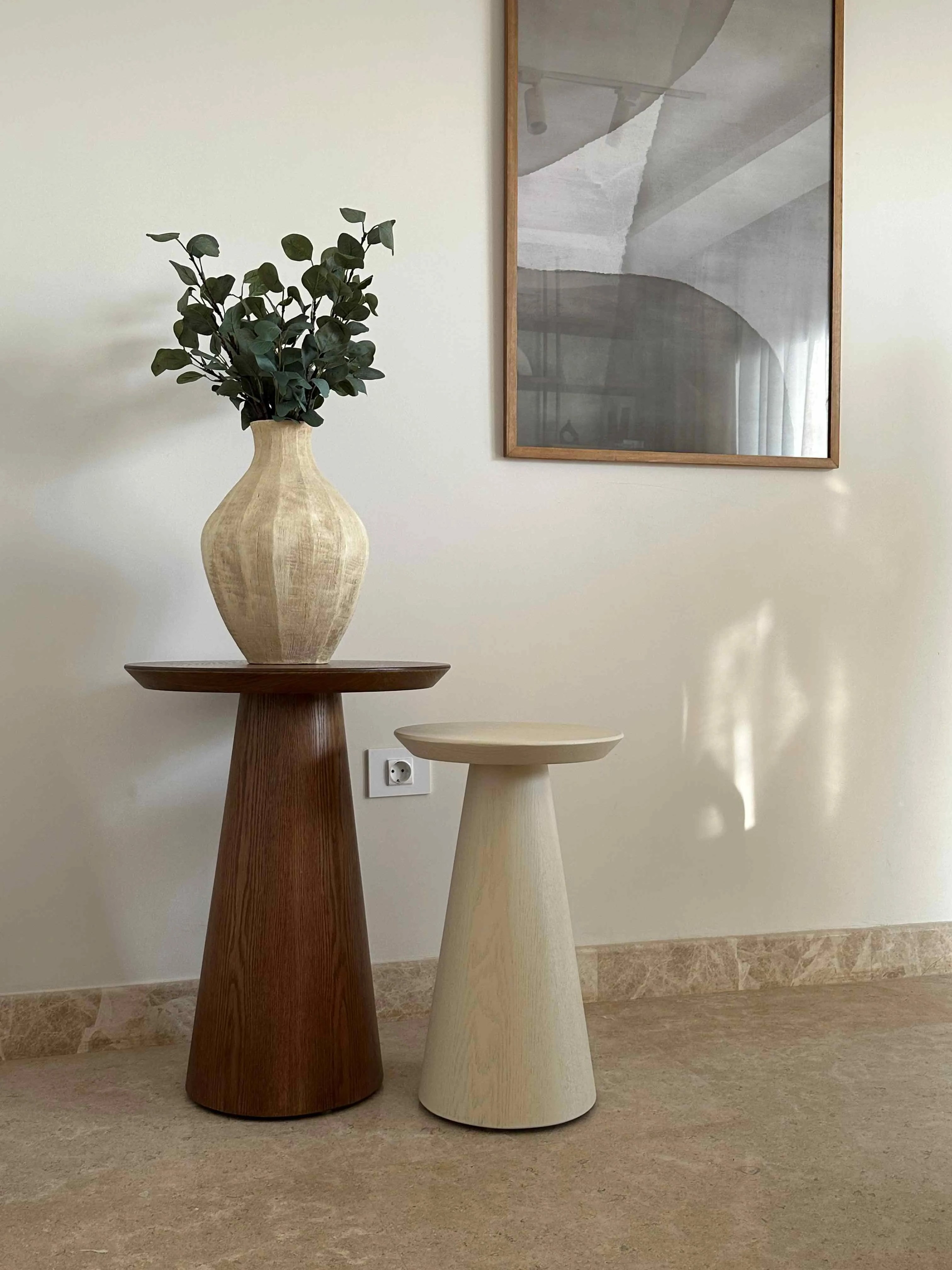 Dulles 2 Piece Set Side Table - Premium Wood - Round Top 5