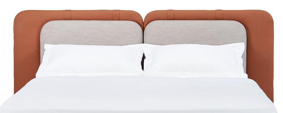 Dan King Headboard - Upholstered In Fabric And Leather 0