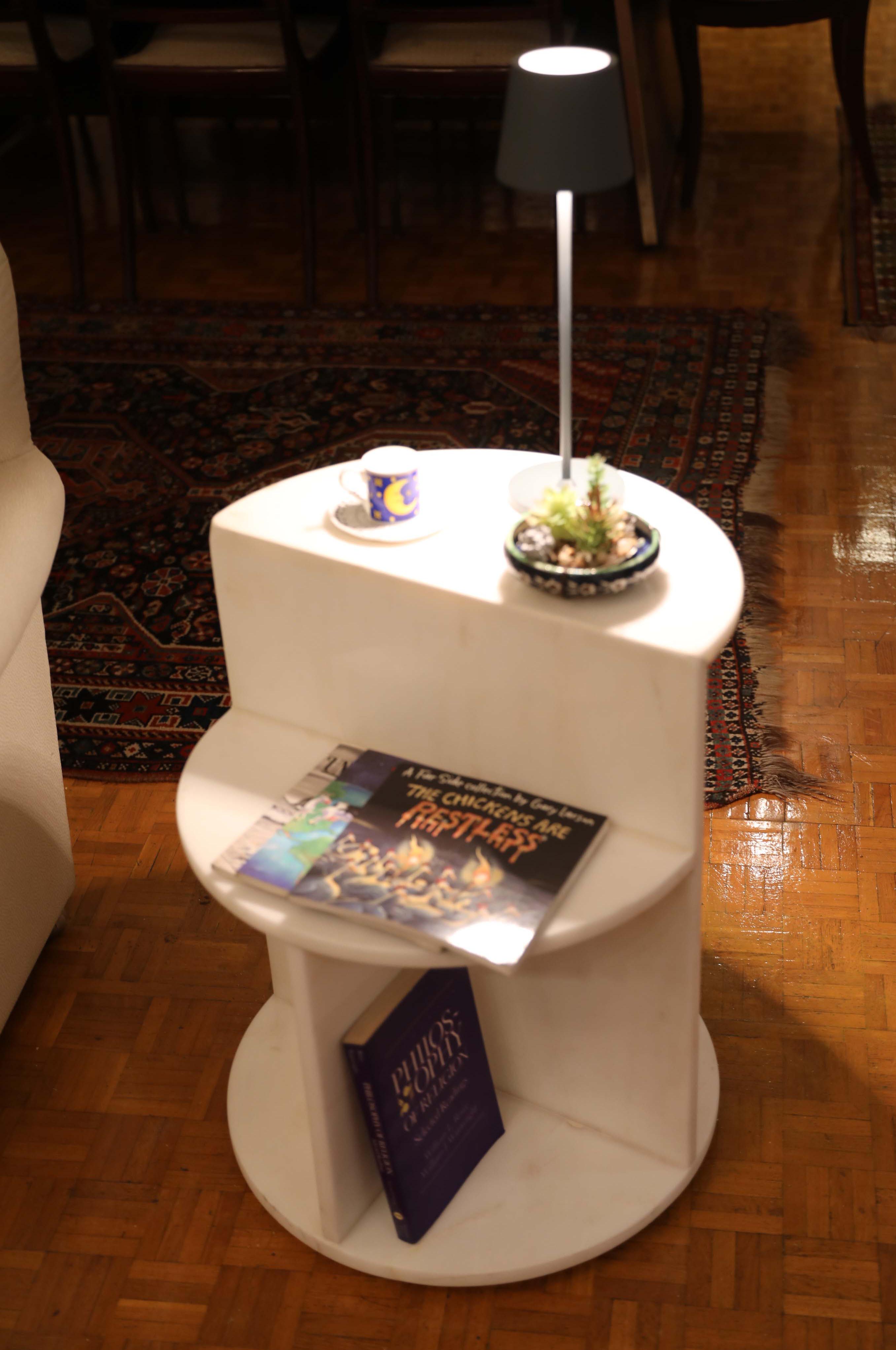 White Marble Side table 0
