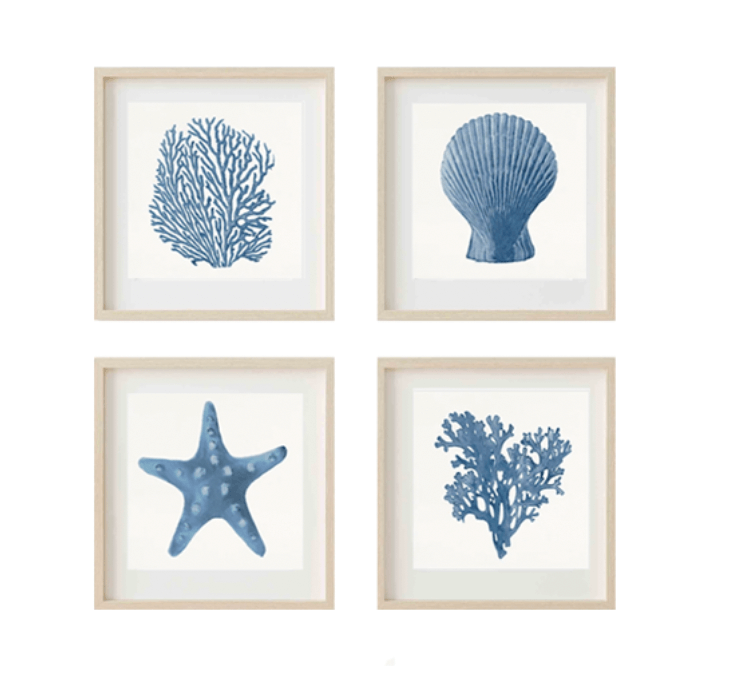 Nautical art prints set of 4 image