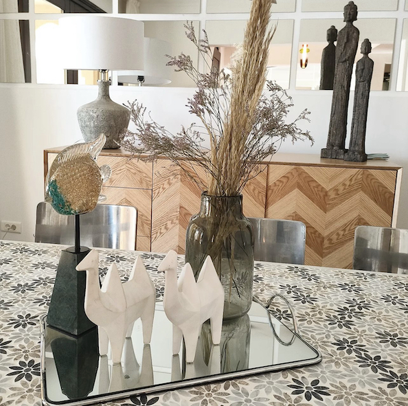 In Full Bloom Marble Dining Table With Mosaic Design 1