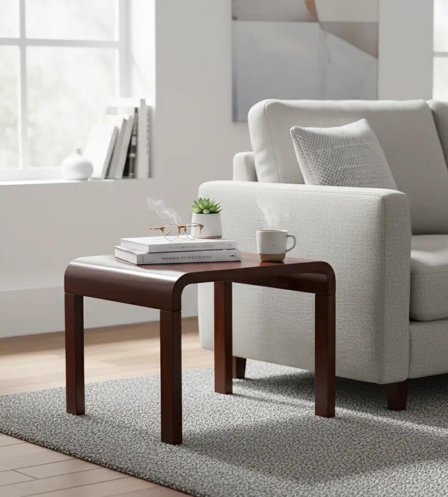 طاوله جانبيه مود - خشب جوز - تصميم مستطيل 1