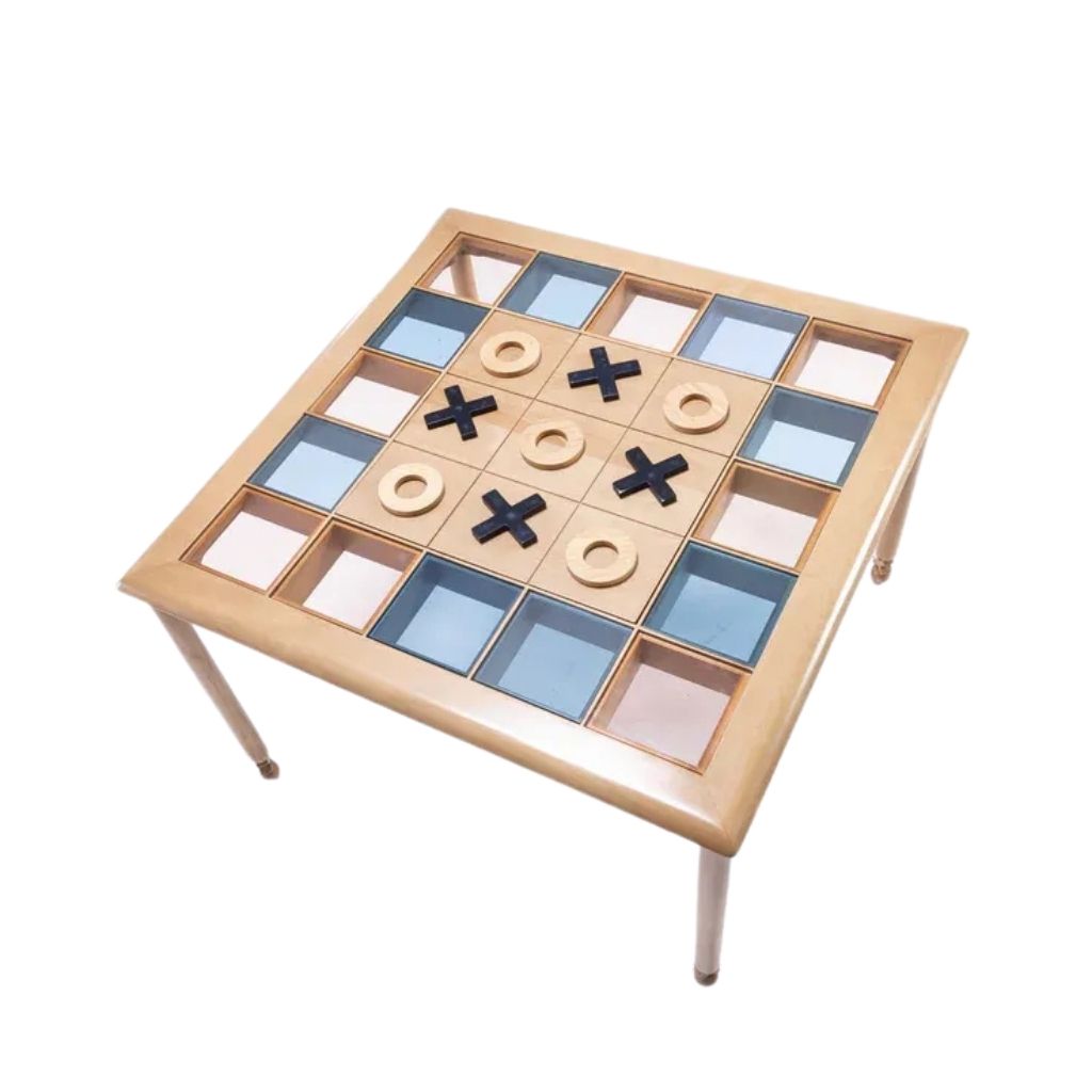XO Multi-Game Beech Veneer Table With Tinted Glass 0