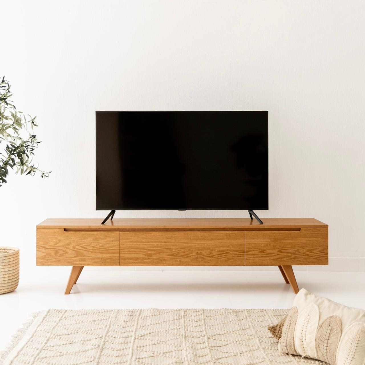 Luca Beech Wood TV Unit With Sleek Design 0