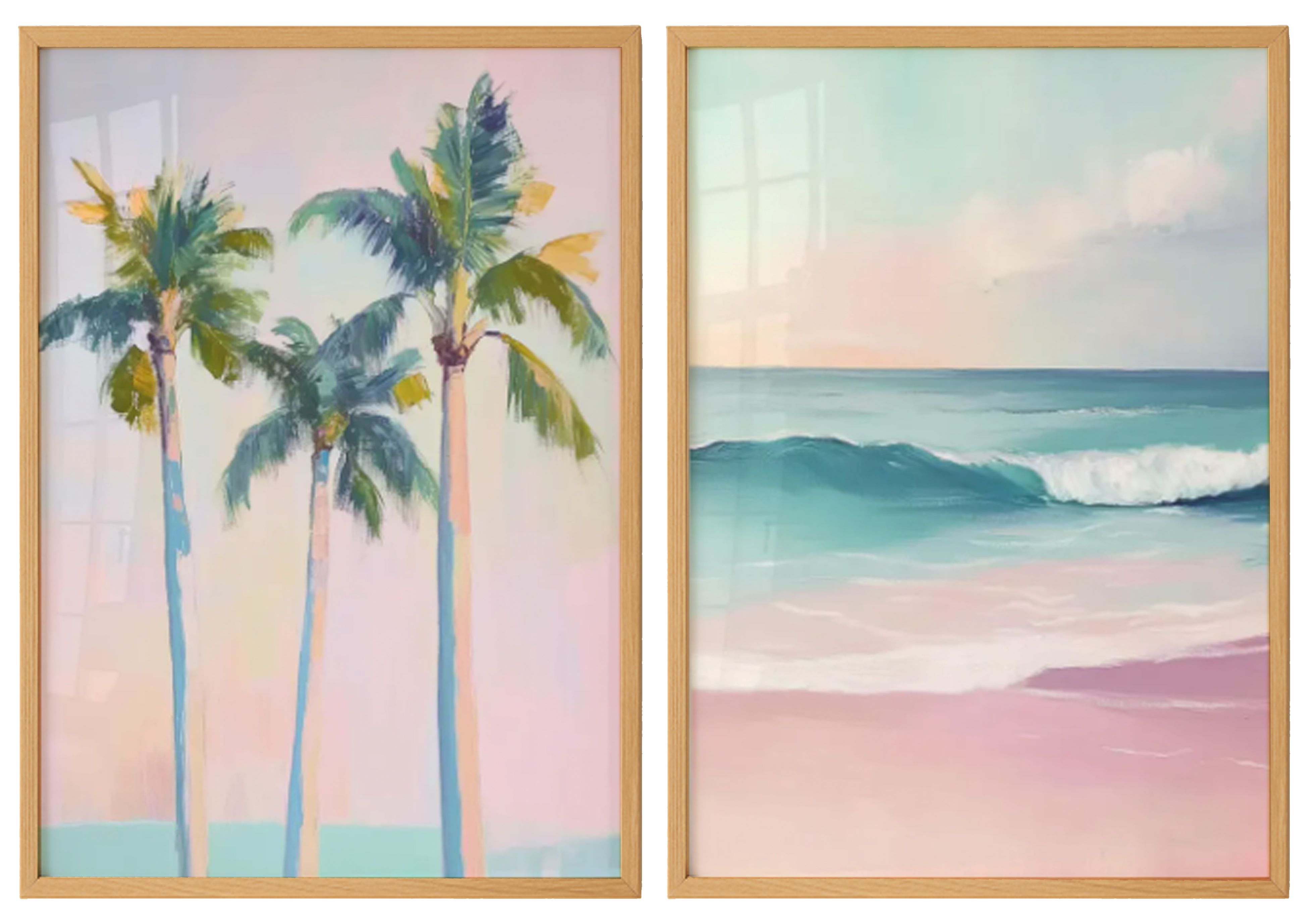 Beach Pastel Coastal Wall Art - 2 Pieces image