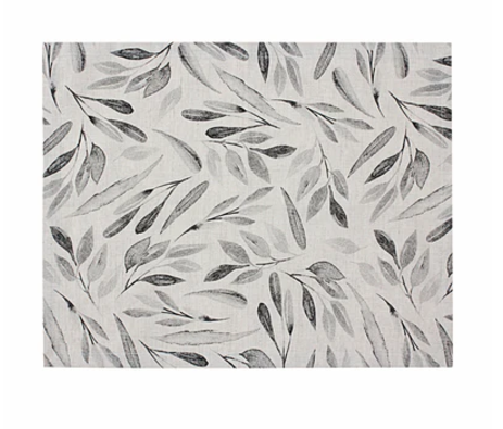 Grey Leaves Linen Placemats (Set of 2) 0