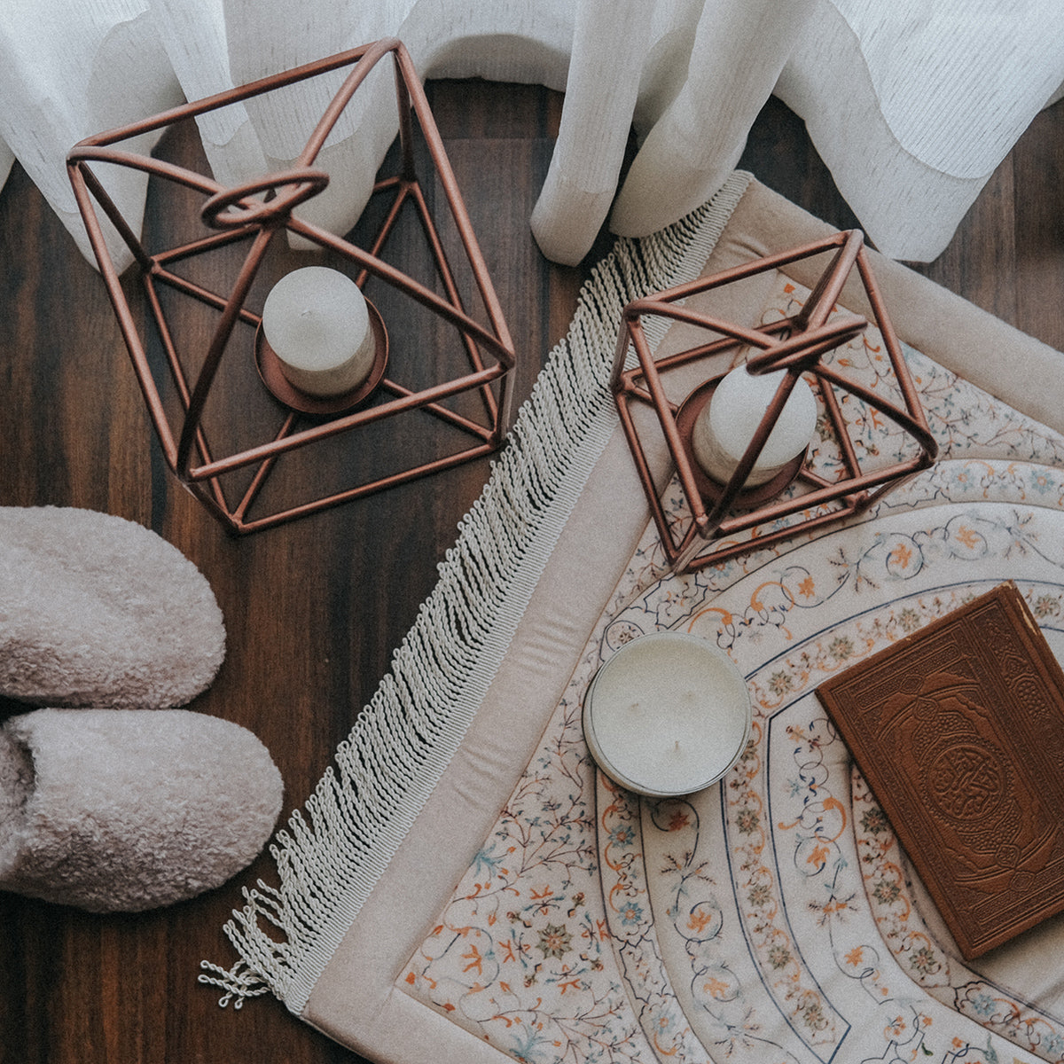 فانوس ستيل جولد روز - حجم كبير 1