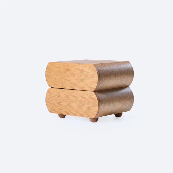 Bubbles Nightstand - Beech Wood & Oak Veneer 0