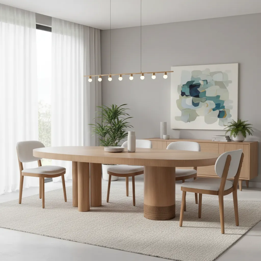 Pharaoh Dining Table – Oak Veneer Carved Design 2