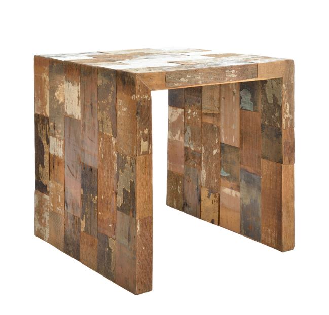 Reclaimed Side Table - Rectangular Design - Elegant Patterns 0