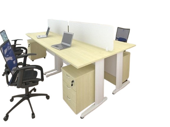 Milano Workstation 4 Person + 4 Drawer Units 0