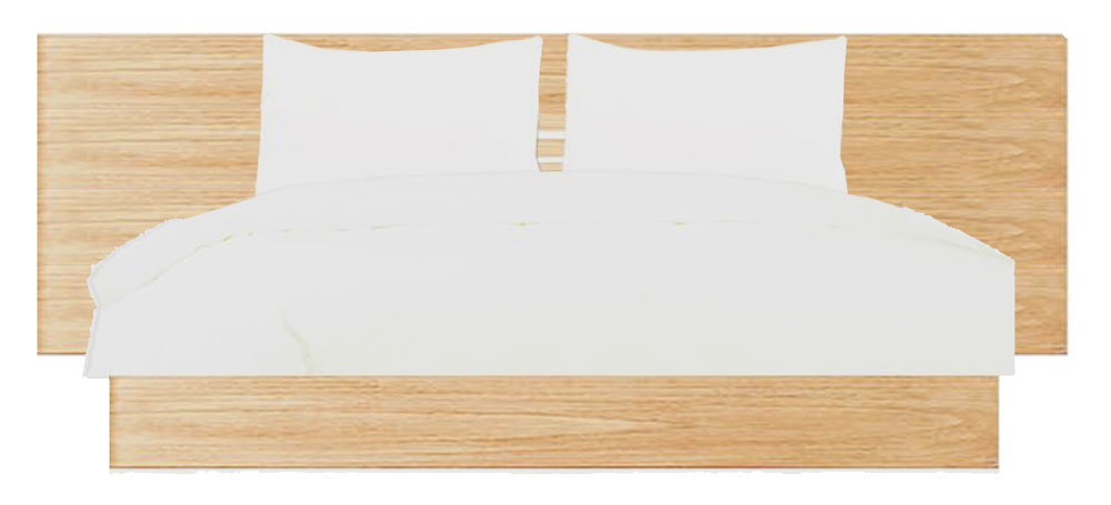 Wooden Bed With Extended Headboard 0