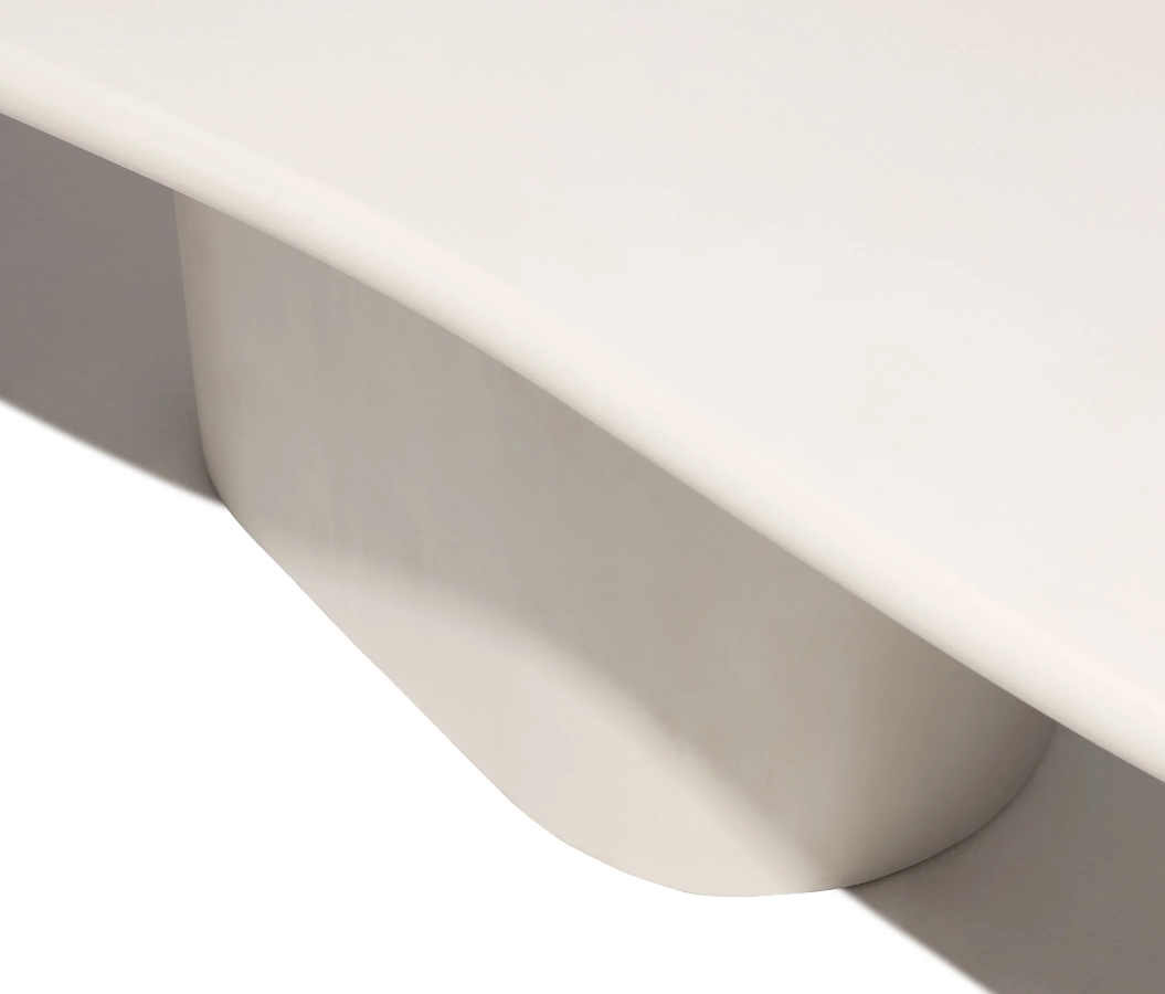 Caitie Organic Modern Dining Table With Sculpted Base 1
