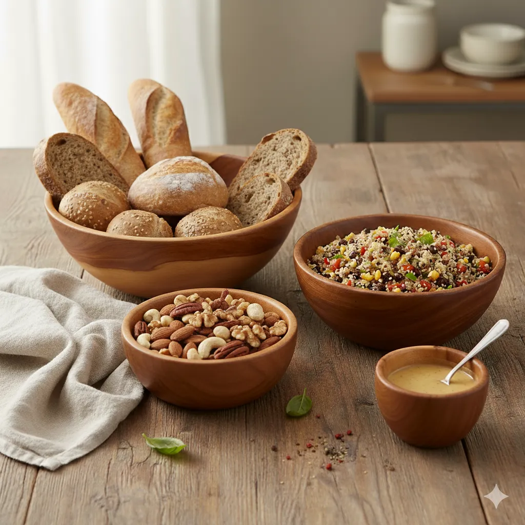 Set of Wooden Circular Bowls 2